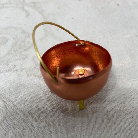 Copper Brass Colored Miniature Kettles Bowls Pots Pails Doll House - Picture 8 of 9